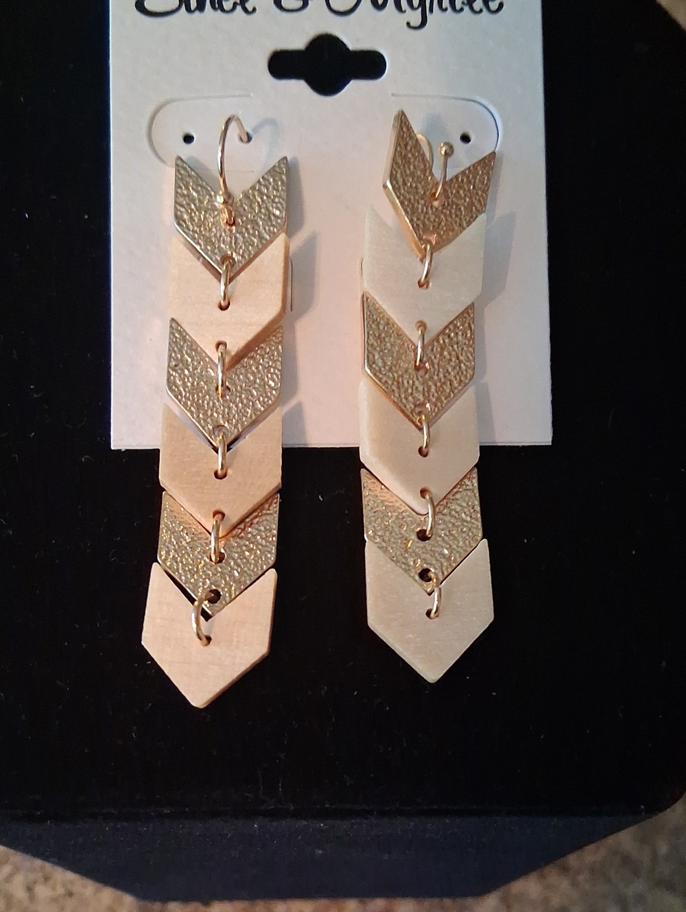 ETHEL & MYRTLE Layered Chevron Drop Earrings - Gold